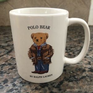 Vintage 1997 Polo Ralph Lauren ranch bear coffee mug Rare
